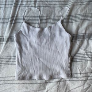 Garage White Ribbed Cropped Cami